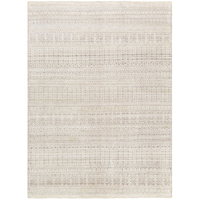Tapis gris anthracite / chameau noué à la main Beedeville Southwestern