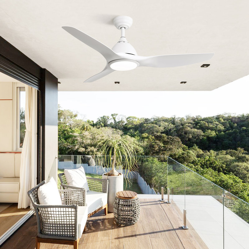 52" Ceiling Fan with LED Light, White