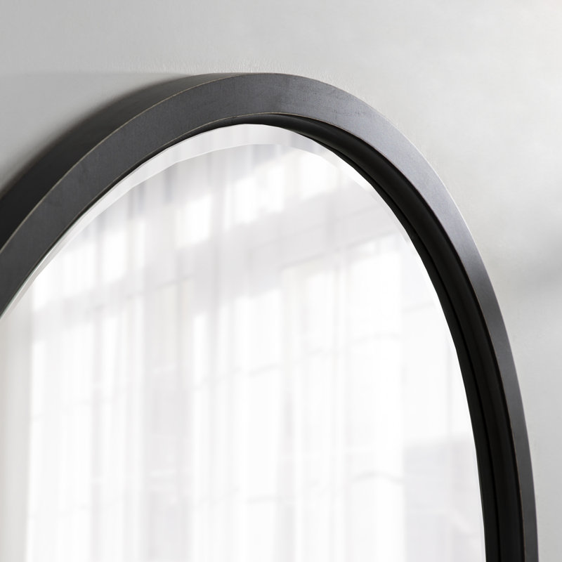 Miroir décoratif biseauté Hogan, 32 po x 32 po, Noir