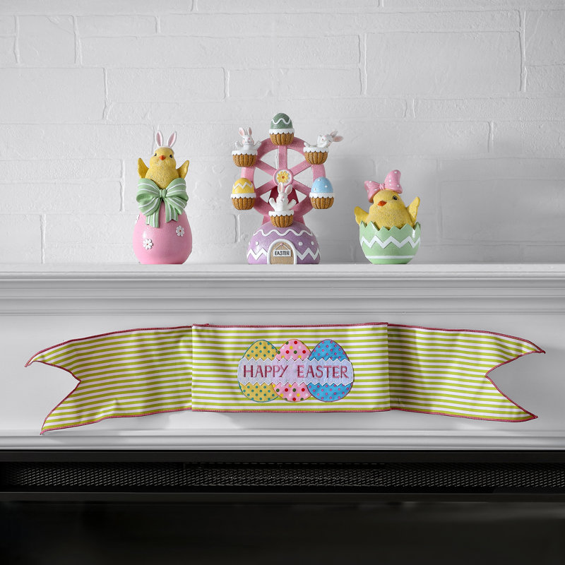 6"X44" "Happy Easter" Gingham Banner