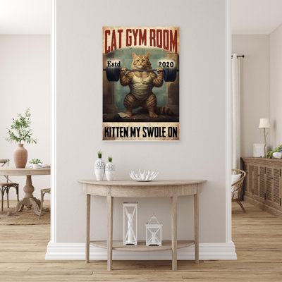 «Cat Gym Room», reproduction d'art rectangulaire 1 pièce, «Cat Gym Room» sur toile