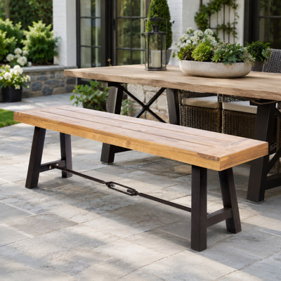 Outdoor Acacia Wood Patio Bench