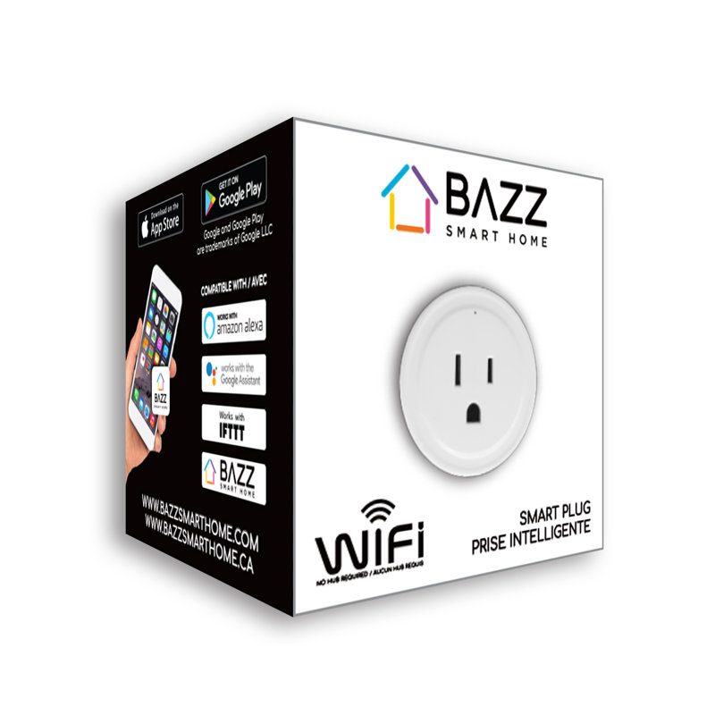 Compact White Wi-Fi Smart Plug with Voice Control