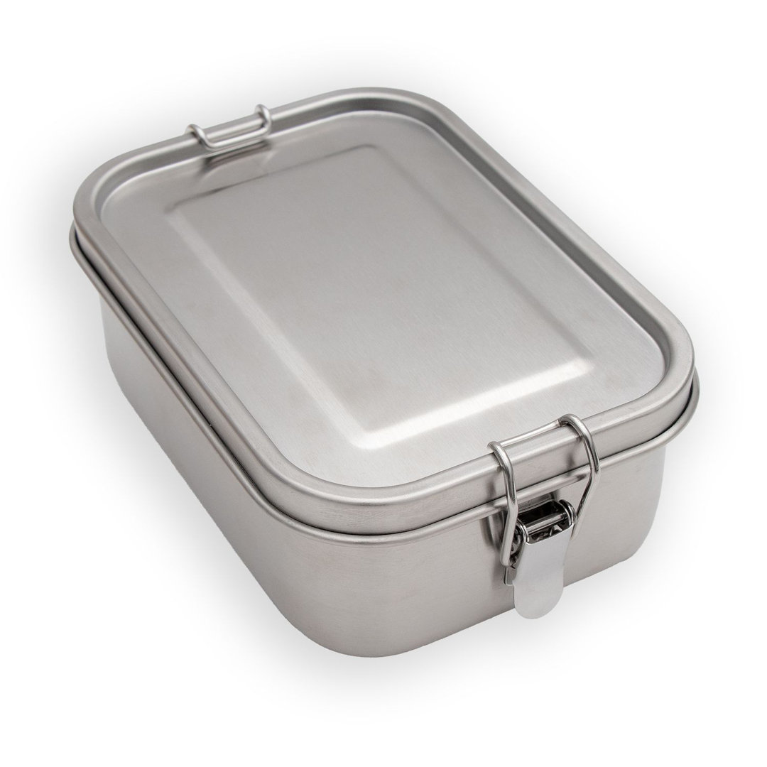 Tragbare Edelstahl Lunchbox Aufbewahrungsbox In Silber Mit 800Ml Fllmenge - Zum Transportieren Von Essen Snacks Und Mehr