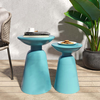 Ensemble de 2 tables d'appoint en fer Serenita