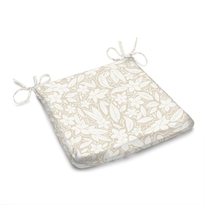 Chair Pad, Beige Floral