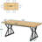 71" Farmhouse Dining Table For 6, Rustic Rectangular Kitchen Table With X-Trestle Metal Legs, Wood Top Dinner Table For Dining Room, Light Walnut & Black-830211592-830211591