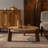Rustic Round MDF Coffee Table for Living Room, Anti-Collision & Easy to Assemble