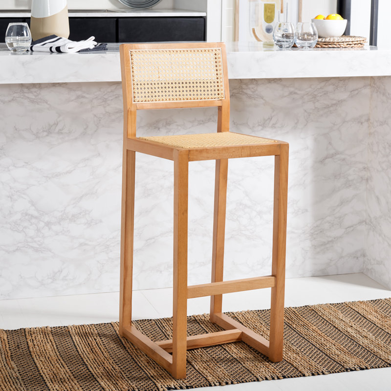 Tabouret de bar Cane, Naturel, Tabouret
