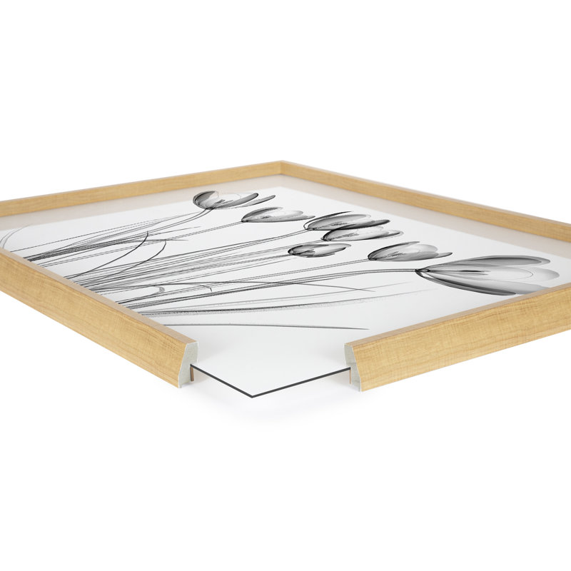 Art mural en verre Crocus X Ray Floral BW par The Creative Bunch Studio