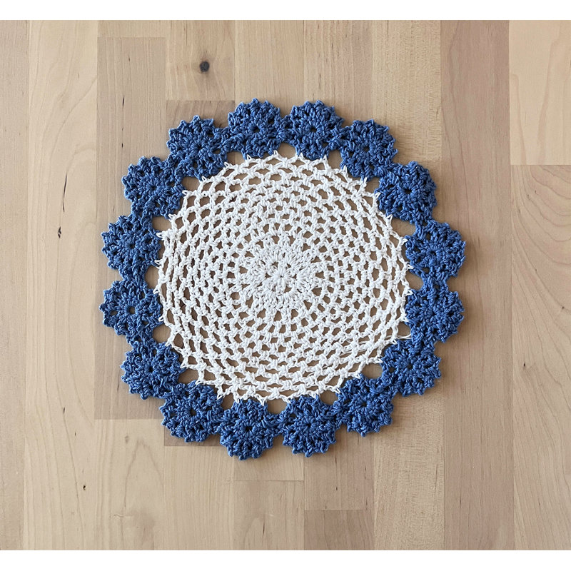 Accessoire de table en coton Farlee, Bleu Caroline