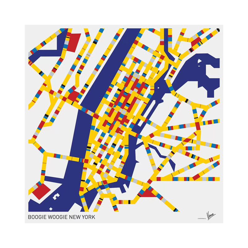 Boogie Woogie New York by Chungkong - Wrapped Canvas Gallery-Wrapped Canvas Giclée, 30.48cm H x 30.48cm W