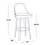 Tabouret de bar clouté 30 po à hauteur fixe avec pieds en bois cintré et repose-pieds rond - ensemble de 2-109576229-109576230