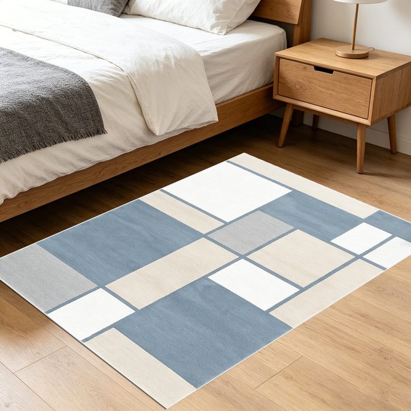 Modern minimalist geometric carpet, living room coffee table mat, bedroom bedside anti-slip mat, washable