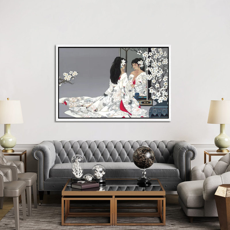 Reflections - Painting on Canvas, 152.5 cm H x 101.5 cm W, White Framed