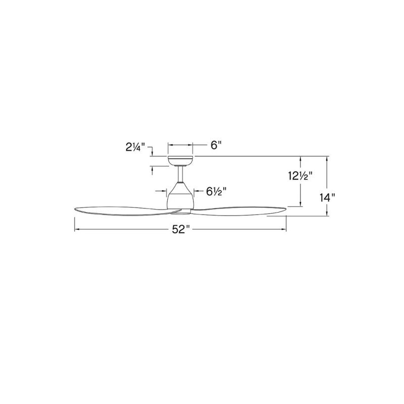 52'' Ceiling Fan with LED Lights, Matte Black