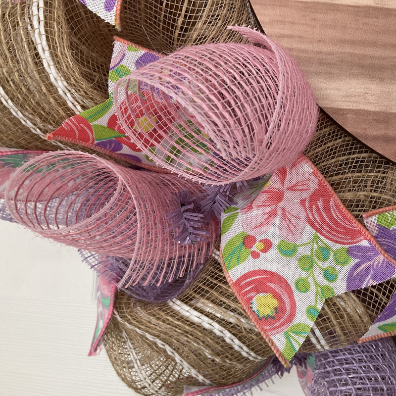 Couronne en toile Hello Spring