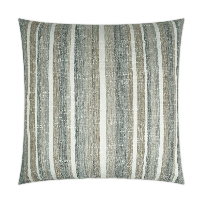 Faded Stripe Pillow Cover & Insert, Square 24", Gray