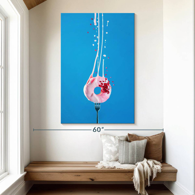 Yarlin Creamy Raspberry Doughnut, 51" H x 34" W