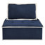 Canapé modulaire 6 pièces Sunset Trading Pixie | Canapé modulaire | Supports de porte-gobelets de rangement USB Bluetooth | Tissu bleu marine et crème
