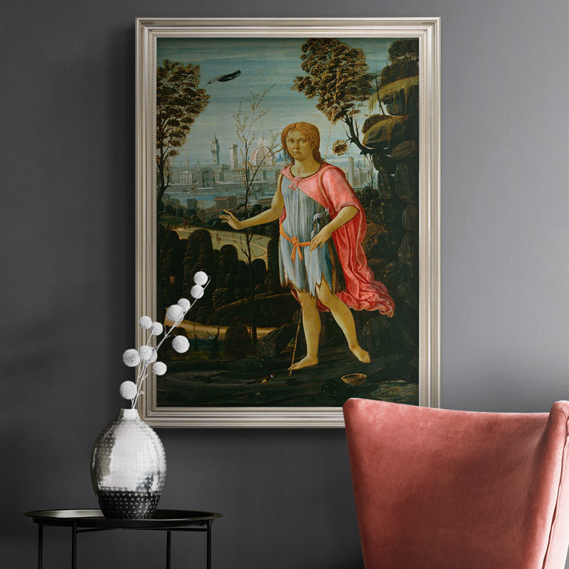 Toile encadrée de qualité supérieure Saint John The Baptist - prête à être accrochée, H 27 po x l 18 po x P 2,5 po