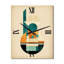 Glorious Full Moon Retro Gold & Teal Abstract II - Horloge murale moderne géométrique-99636917