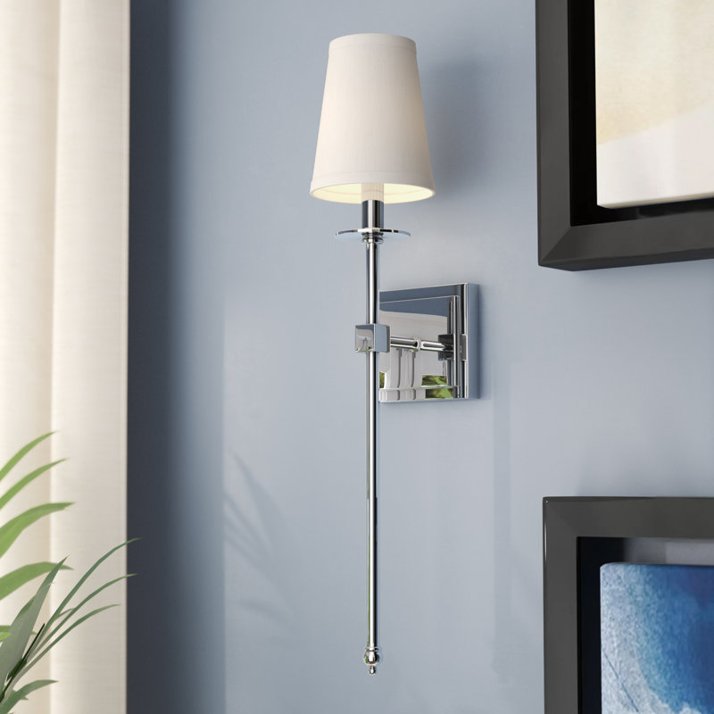 Barrett 1-Light Dimmable Wallchiere, 24" H x 5" W x 5" D, Polished Nickel