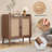 2 Rattan Doors Storage Accent Cabinet-852772757
