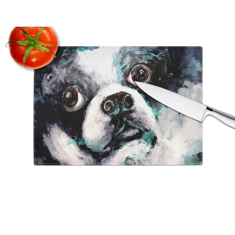 Planche à découper en verre Boston Terrier