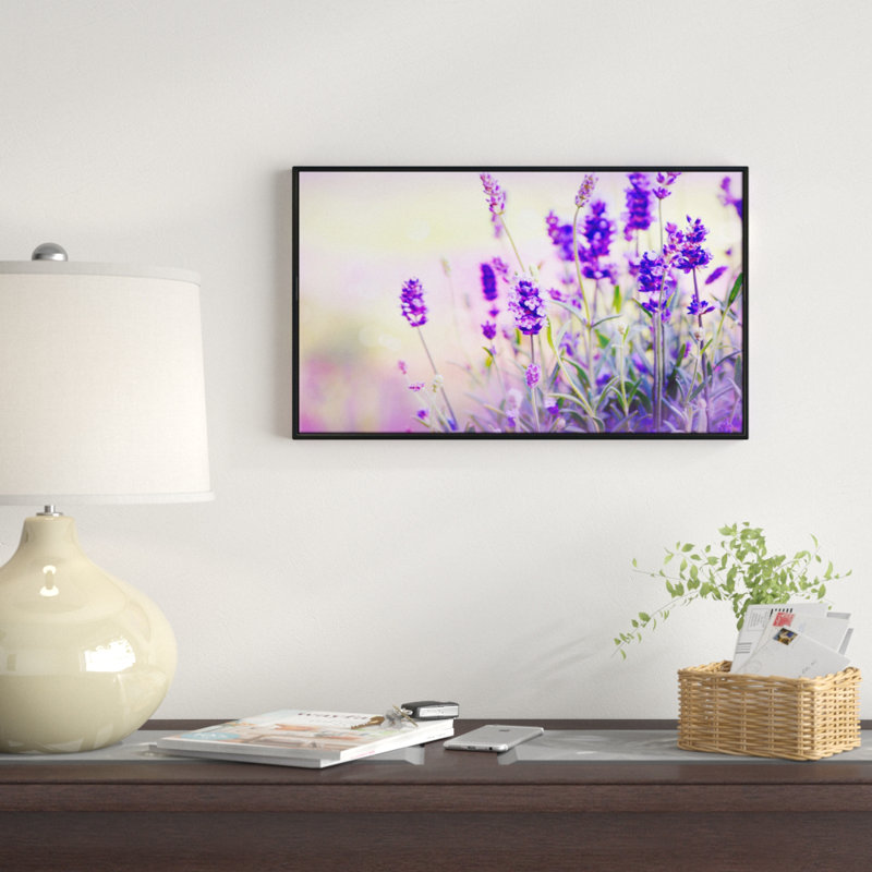 « purple lavande field », reproduction de photo encadrée sur toile tendue, L 32 po x H 16 po