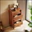 Commode double à 4 tiroirs de style rétro avec design biseauté pour un rangement spacieux et une esthétique élégante-1074229177