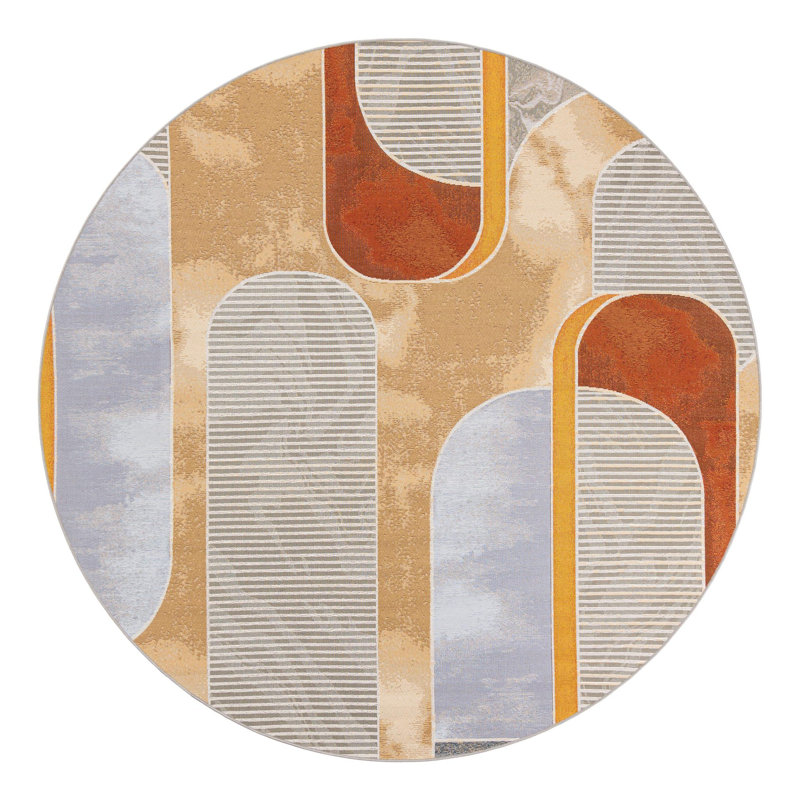 Keazia Indoor/Outdoor Area Rug, Round 7'10"