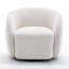Fauteuil demi-tonneau pivotant rembourré Aunna-894586147
