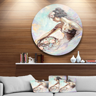 " Girl With Flower Bouquet "