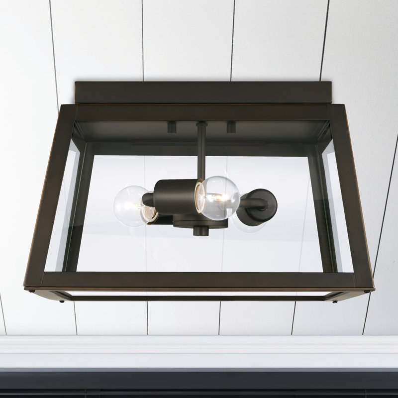 Plafonnier encastré d'extérieur 3 lumières Leighton, Brun foncé