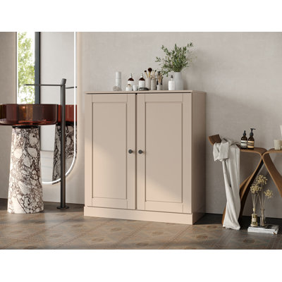 Palace Imports 100% Solid Wood Short Bathroom Linen Cabinet with Doors & Drawers, Adjustable Shelves, Modular Bathroom & Laundry Storage Cabinet, 32" W x 35.75" H