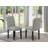 5 Piece Dining Set Includes a Round Kitchen Table with Pedestal and 4 Shitake Linen Fabric Parson Dining Chairs, Black & Cherry-1285048047-1285047952