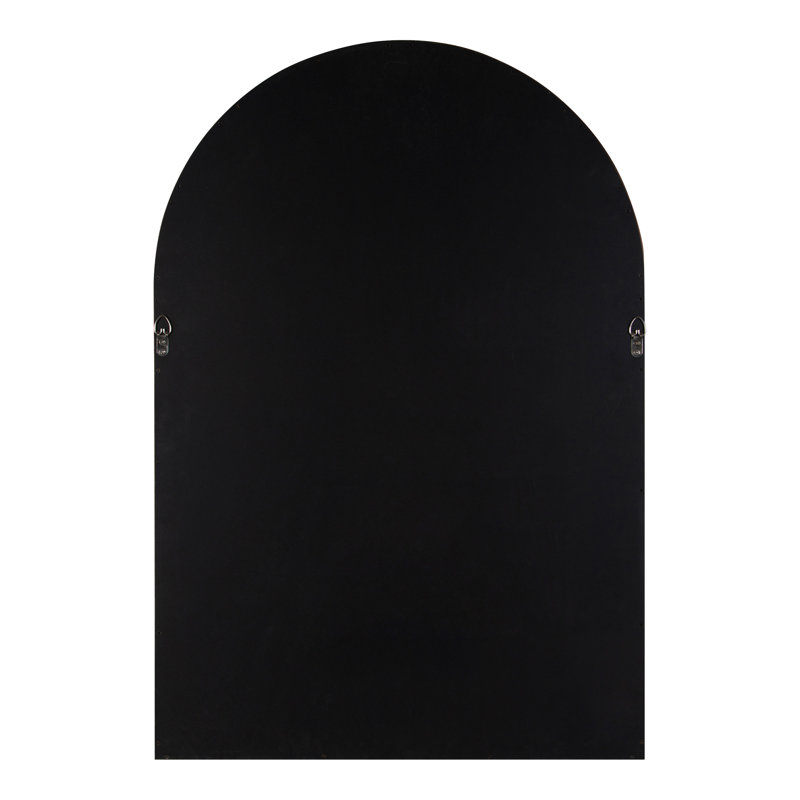Skyeler Modern Wood Arched Accent Mirror, Gray, 20" x 30"