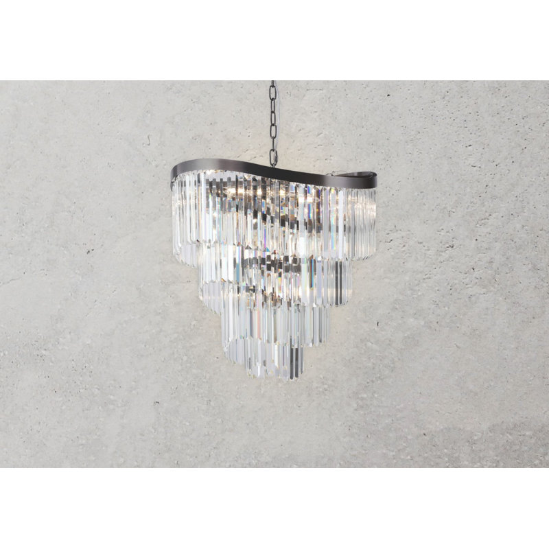 Deboer 12 - Light Crystal Pendant, Satin Chrome