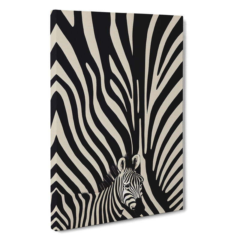 Zebra Art No.4 Abstract - Wrapped Canvas, 50cm H x 35cm W x 3cm D