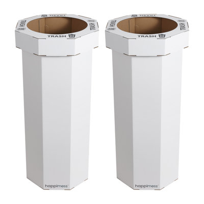 Fleur 25-Gallon Traditional Classic Disposable Corrugated Cardboard Event Trash Can and Recycling Bin