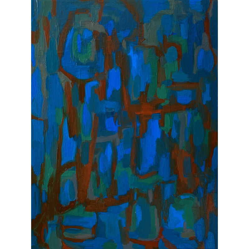 «Circle Back» par Susan Arthur - peinture encadrée, H 21,25 po x l 17,25 po