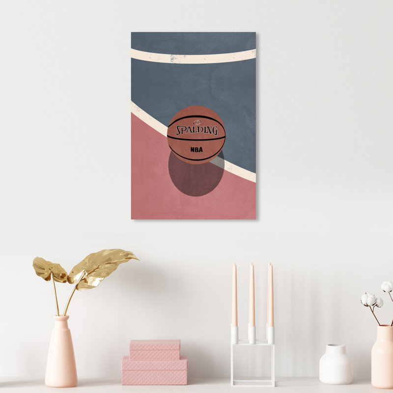 Zone de basketball - Peinture sur toile, H 15 po x l 10 po, Toile tendue