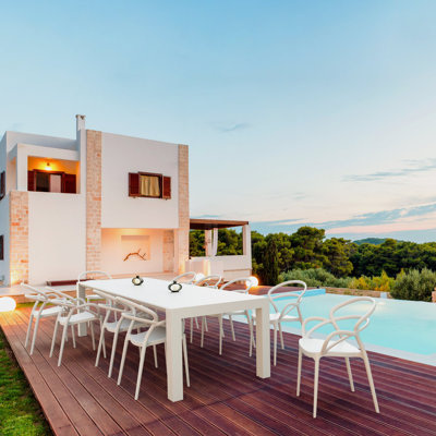 Ensemble repas de patio pour 10 personnes avec table extensible Comet