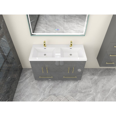 Kyng 47''Free Standing Double Bathroom Vanity with Acrylic Top