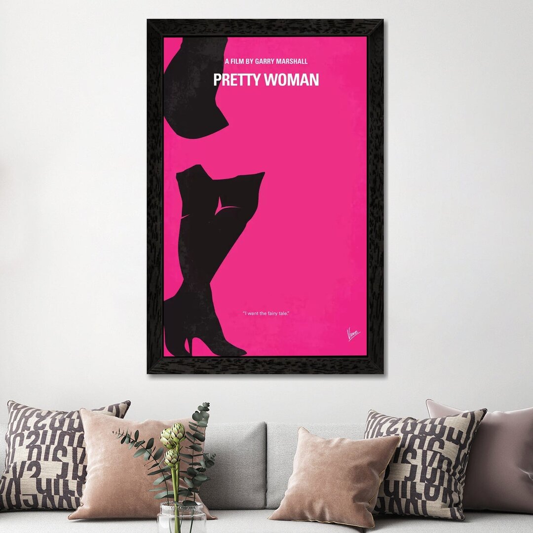 Gerahmtes Leinwandbild - Werbung „Pretty Woman Minimal Movie Poster” von Chungkong