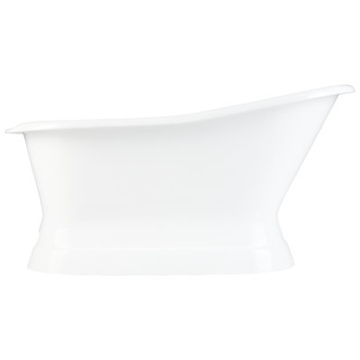 Socorro 60" Cast Iron Soaking Freestanding Tub with Pre-Drilled Overflow Hole - Less Drain
