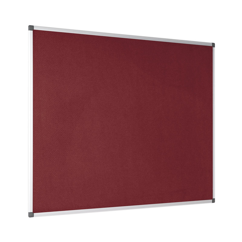 Maya Felt Wall Mounted Bulletin Board, Burgundy, 120cm H x 150cm L x 1.5cm D