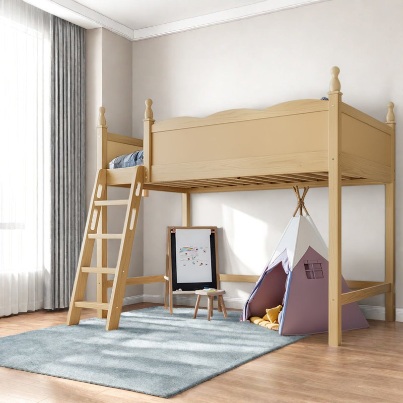 Lit mezzanine simple peu encombrant, rangement moderne en bois aggloméré pour la maison