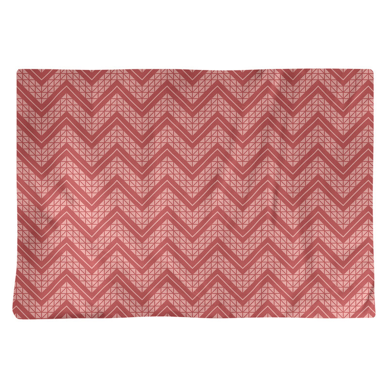 Stephenie Polyester Geometric Rectangle Placemat, Dark Red/Light Red, Polyester